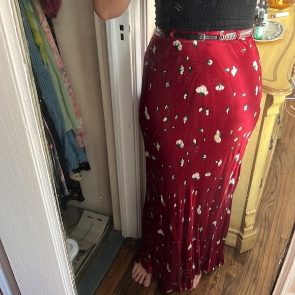🌹 VINTAGE BETSEY JOHNSON ROSES MERMAID MAXI SKIRT 00 0 2 XXS XS S P - Picture 9 of 10